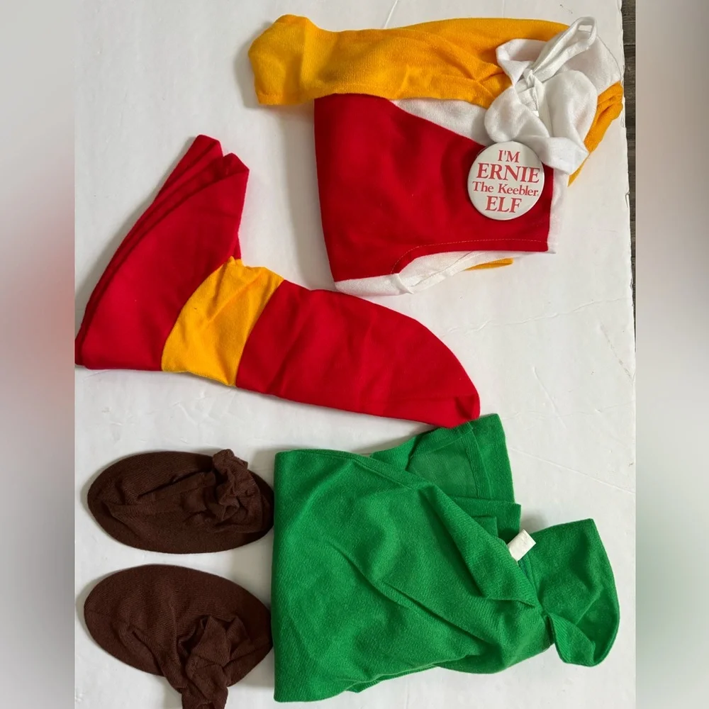 Vintage 1994 Ernie the Keebler Elf Halloween Costume size 2-4 child unworn